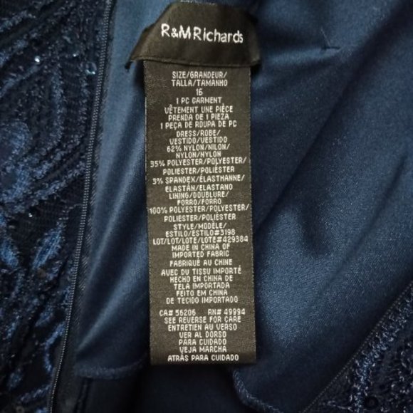 Navy sequined lace gown - Picture 5 of 5